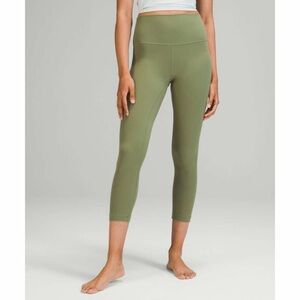 Lululemon Align High-Rise Crop 23" Green Twill Leggings Womens Size 14